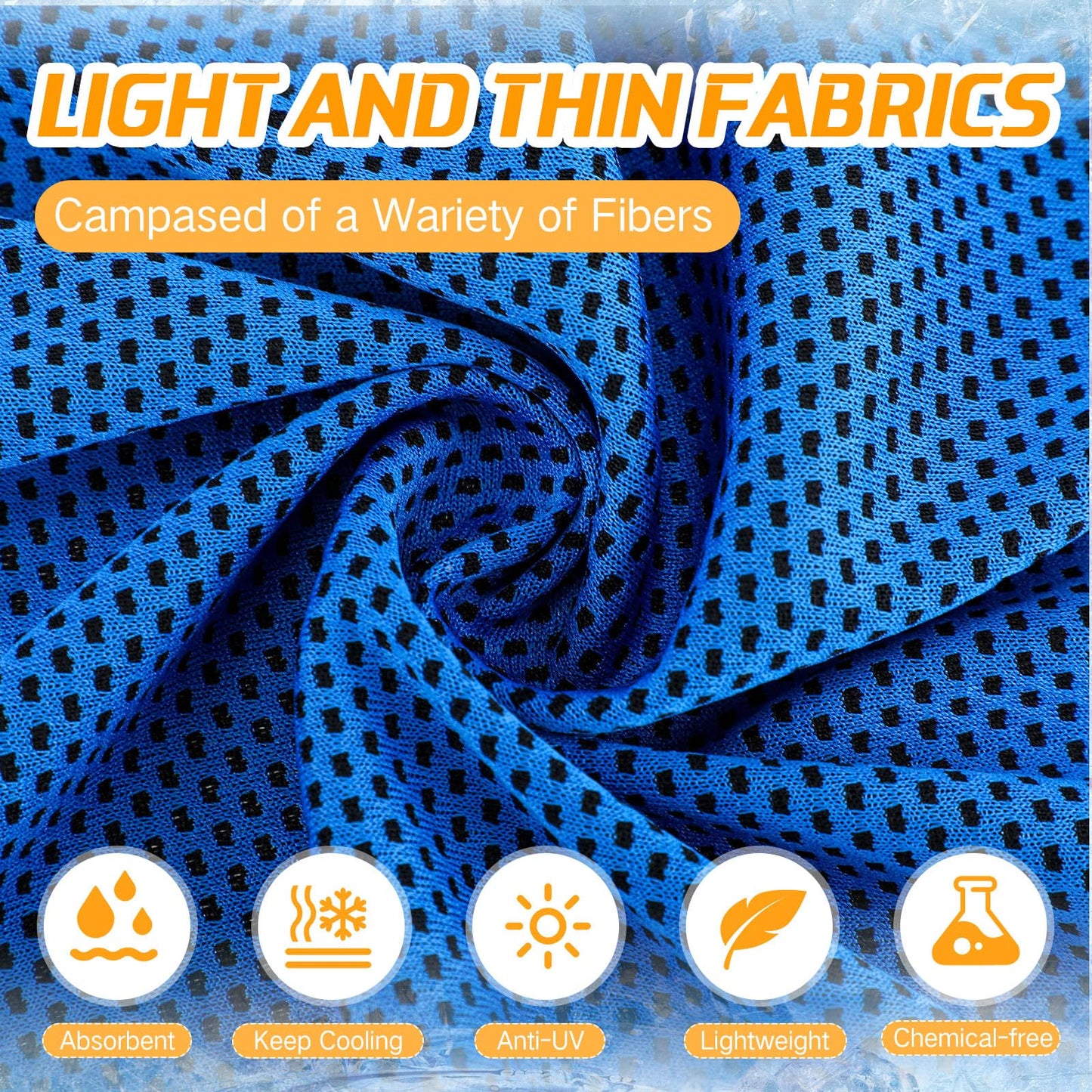 BBTO 80 Pcs 32 x 12 Inch Microfiber Cooling Towels, Ice Cold Towel for Neck and Face Breathable Chilly for Yoga, Sport, Gym, Workout, Camping and More Activities(Gray and Blue)