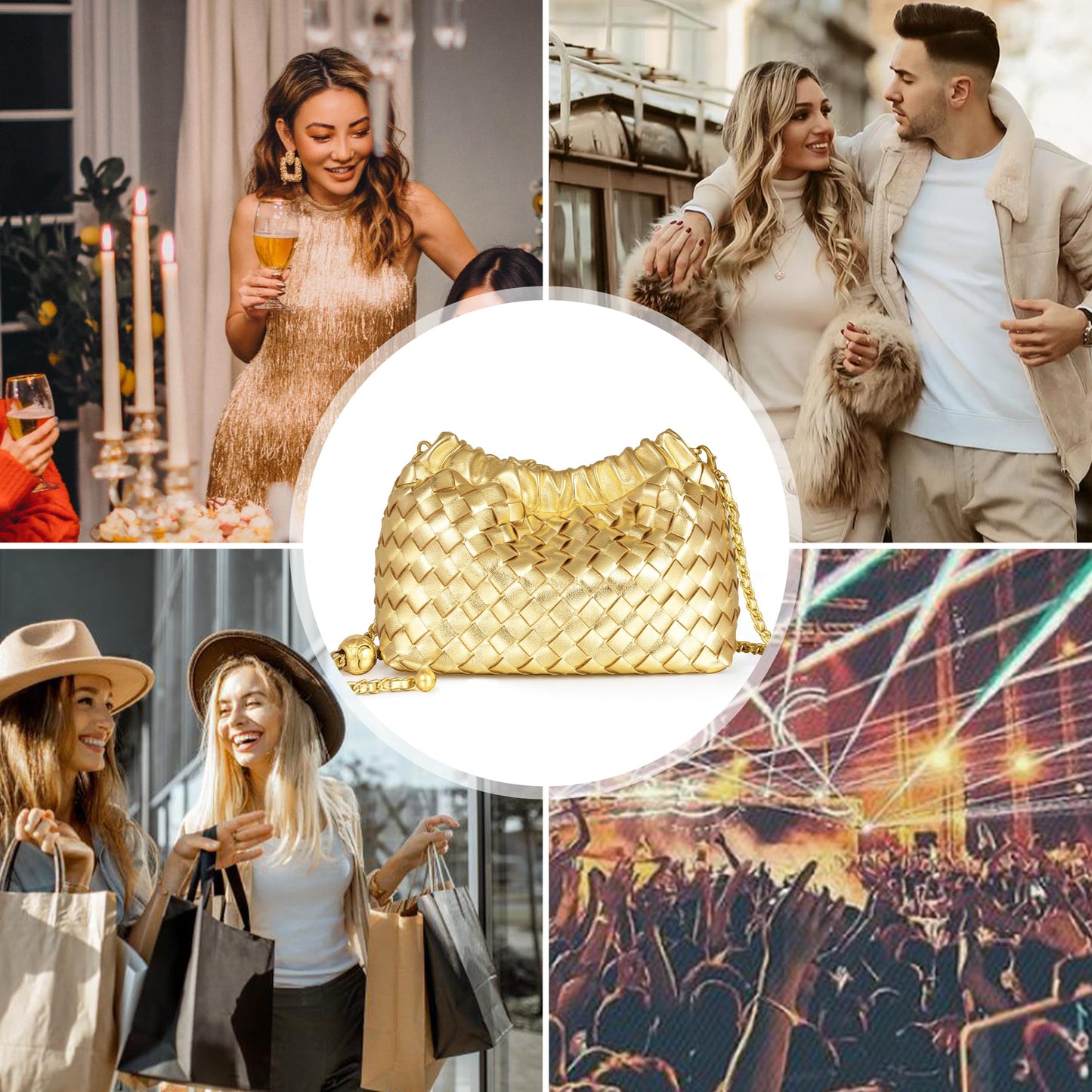 Small Crossbody Bag For Women Trendy.Dumpling Bag Clutch Purse For Women Evening Bag Cloud Purse Vegan Leather Hobo Bag