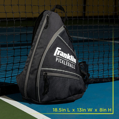 Franklin Sports Pickleball Bags - Pickleball Sling Bag Backpack for Gear + Equipment - Bag for Men Women - Holds Paddles, Balls + Accessories - Charcoal