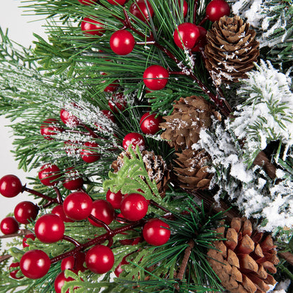 AnyDesign Artificial Christmas Picks Assorted Faux Pine Picks Red Berry Picks Stems Spray Twigs Evergreen Branches for DIY Holiday Art Gift Craft Garland Ornament Floral Arrangement Wreath (8 Pack)