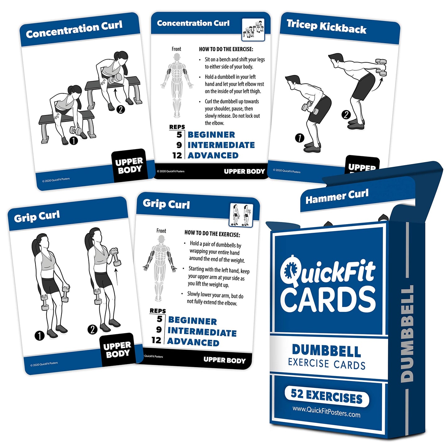 Palace Learning 3 Pack: Dumbbell Workout Exercise Posters Volume 1 & 2 + Dumbbell Exercise Playing Card Set (LAMINATED, 18" x 24")