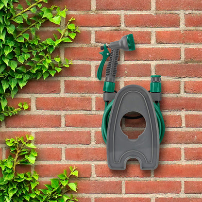 Green Haven Garden Hose Pipe Reel – 10m / 32ft Lightweight Compact Hosepipe with 7-Pattern Spray Nozzle Gun, Easy Wind Mini Hose Reel for Small Gardens, Balconies & Outdoor Cleaning