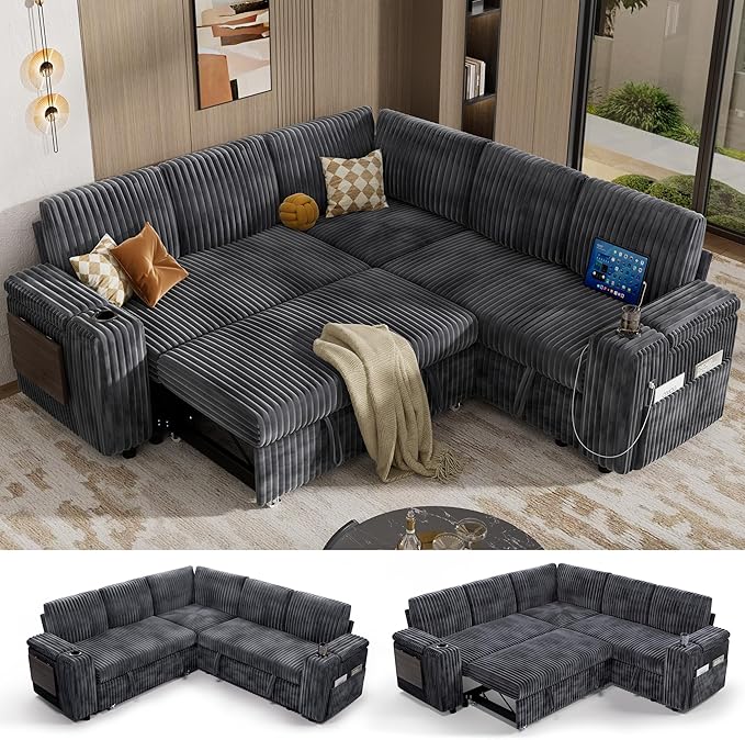 Vipbear 86" Modular Sectional Sleeper Sofa