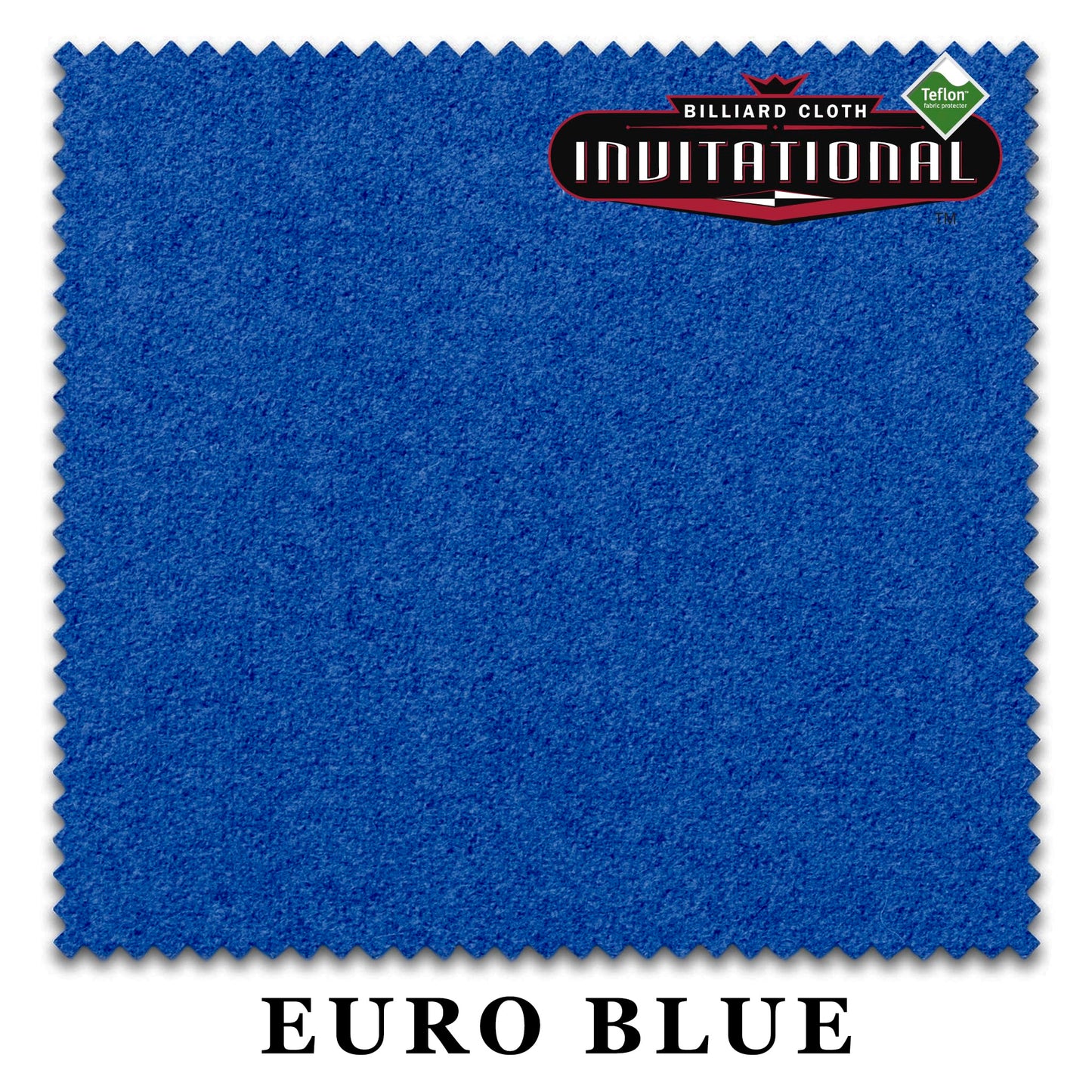 Championship Invitational Teflon Billiard Pool Table Felt Cloth - w/Spots - Pre-Cut Rails - Authorized Dealer (Euro Blue, 8 ft)