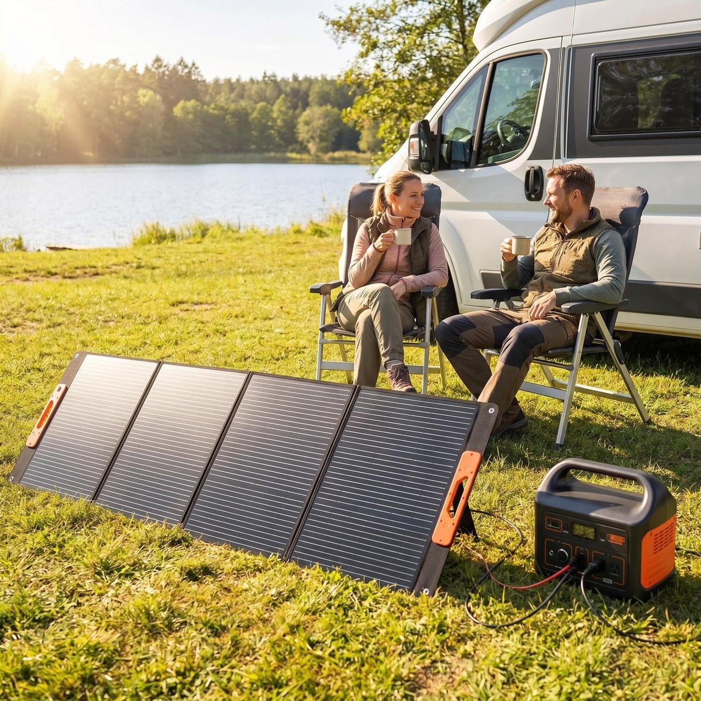 200W Portable Solar Panel, Camping Essentials,200 Watt Foldable Solar Charger for Power Station, 23.5% High Efficiency IP67 Waterproof with 10-in-1 DC Connectors for Camping RV Blackout (200W)