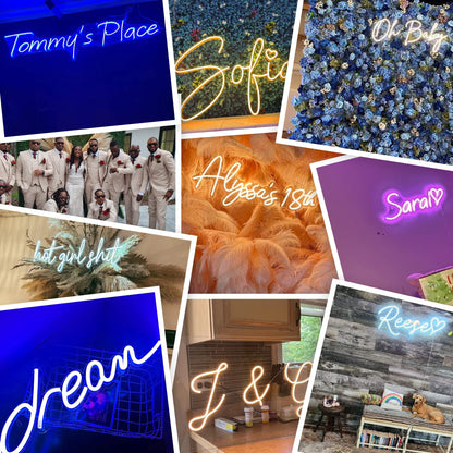 Custom Neon Signs for Wall Decor, Personalized Led Neon Light Sign Customizable, Neon Name Sign Personalized for Bedroom Bar Wedding Wall Decorations Business Logo Birthday Party Gift