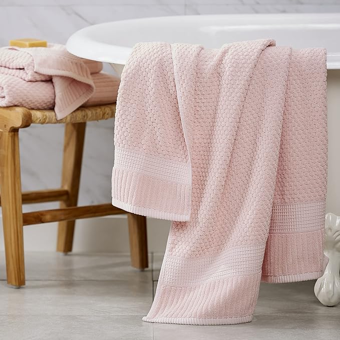 NY Loft 100% Cotton Bath Towel 4 Pack | Super Soft & Absorbent Quick-Dry Bath