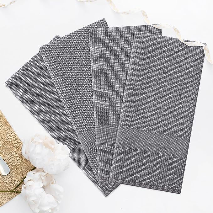 Homaxy Premium Kitchen Towels, Large Cotton Kitchen Hand Towels, Flat and Terry