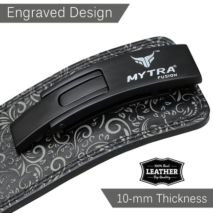Mytra Fusion Gym Belt whit Buckle Weight Lifting Belt for Gym, Fitness, Workout, women & men Weightlifting Belt (Black, M)
