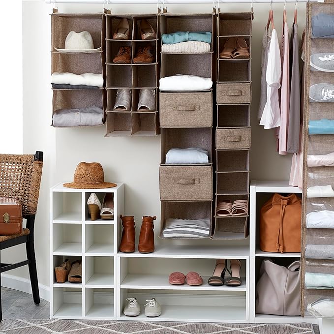 Household Essentials 6 Shelf Hanging Closet Organizer, Hanging Closet Shelf