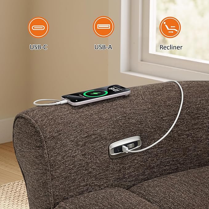 MCombo 78.3" Wall Hugger Power Loveseat Recliner Sofa
