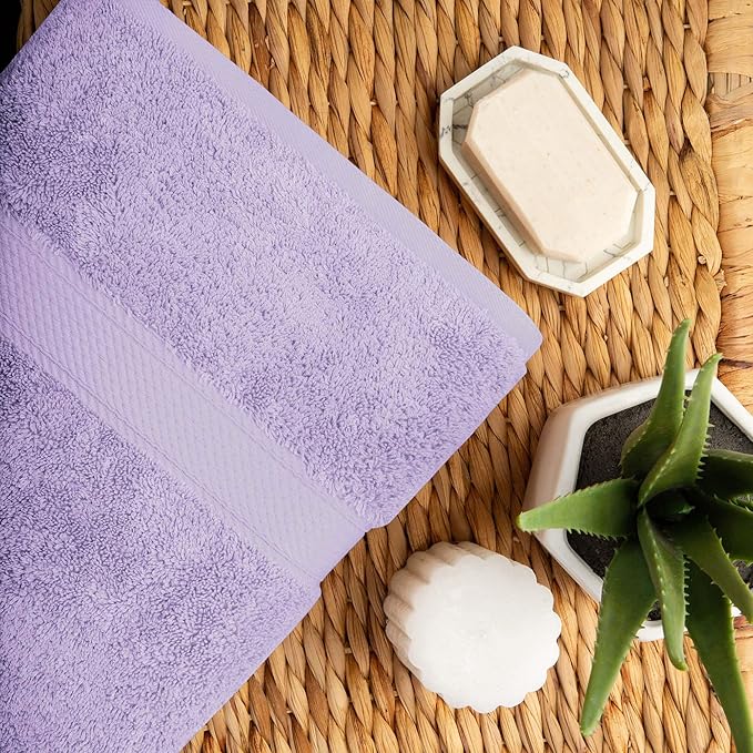 Superior Egyptian Cotton Solid Towel Set, Washcloths 13” x 13”, Hand Towels 20”