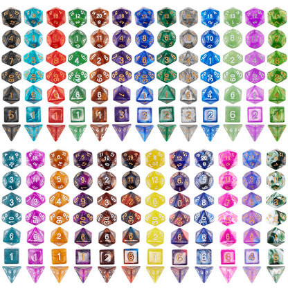 Surhugvy DND Dice Set, 25 X 7 Polyhedral Dice for Dungeons and Dragons DND RPG MTG Table Game with 1 Large Flannel Bag 175 Pieces