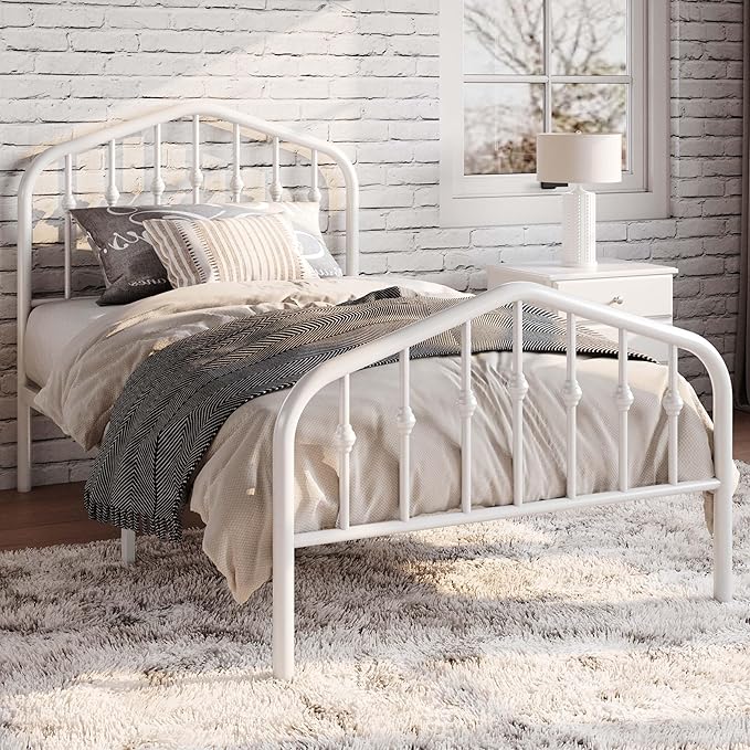 SHA CERLIN Twin Size Metal Platform Bed Frame