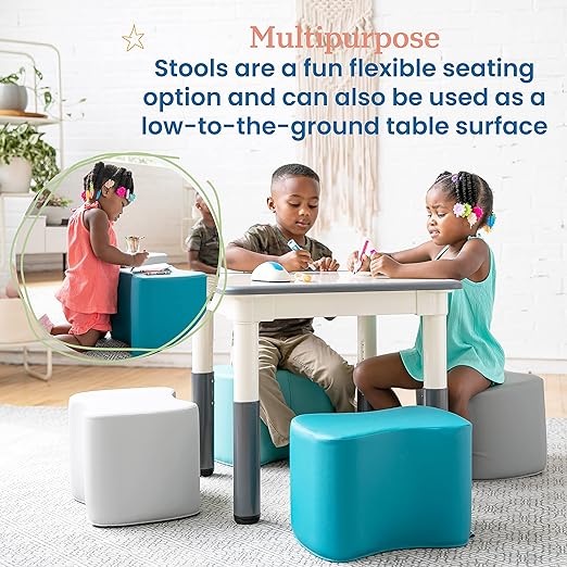 ECR4Kids SoftZone Toddler Modular Stool Seating Set, Classroom Furniture