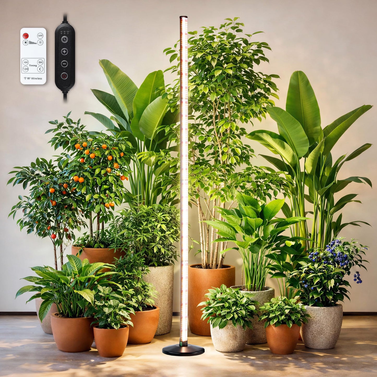 Oizuon Plant Grow Lights Indoor – 64.5'' Tall Full Spectrum Plant Growing Lamps with 660nm, 3000K & 6000K LEDs, 36W Grow Lights for Indoor Plants with Dual Auto Timer (4H/8H/12H) & Remote Control