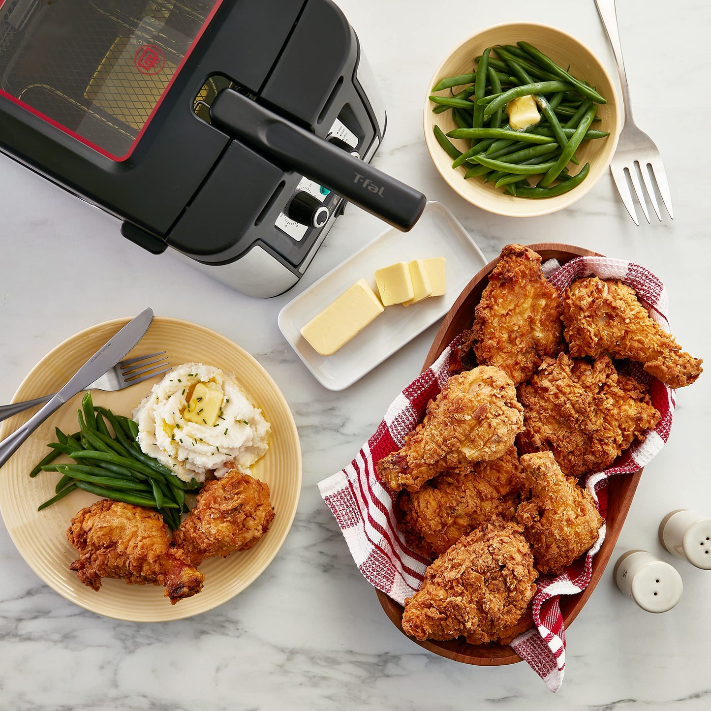 T-fal 3.5L Stainless Steel Deep Fryer with Basket for Home Use, 1700W, Deep Fryer with Oil Filtration, Temp Control, Digital Timer