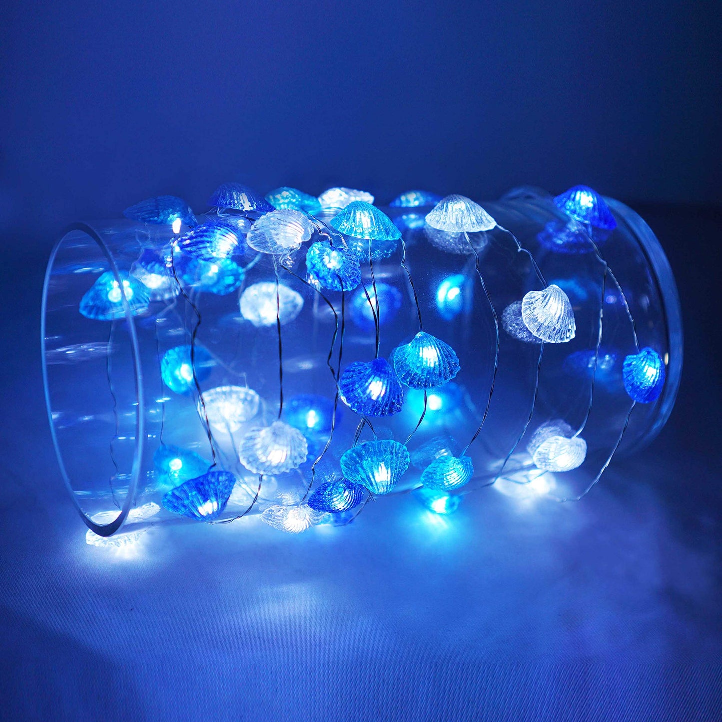 Cynzia Seashells String Lights, 40LED Beach Decoration Lights USB Plug in with 8 Modes Remote Control, Waterproof Ocean Fairy Lights for Bedroom Party Outdoor Wedding Holiday Christmas