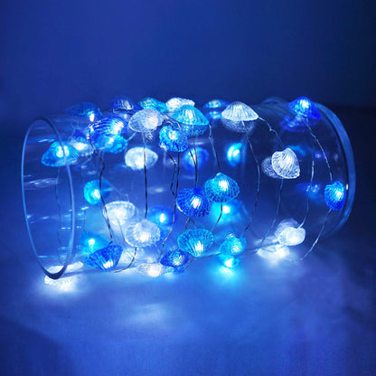 Cynzia Seashells String Lights, 40LED Beach Decoration Lights USB Plug in with 8 Modes Remote Control, Waterproof Ocean Fairy Lights for Bedroom Party Outdoor Wedding Holiday Christmas