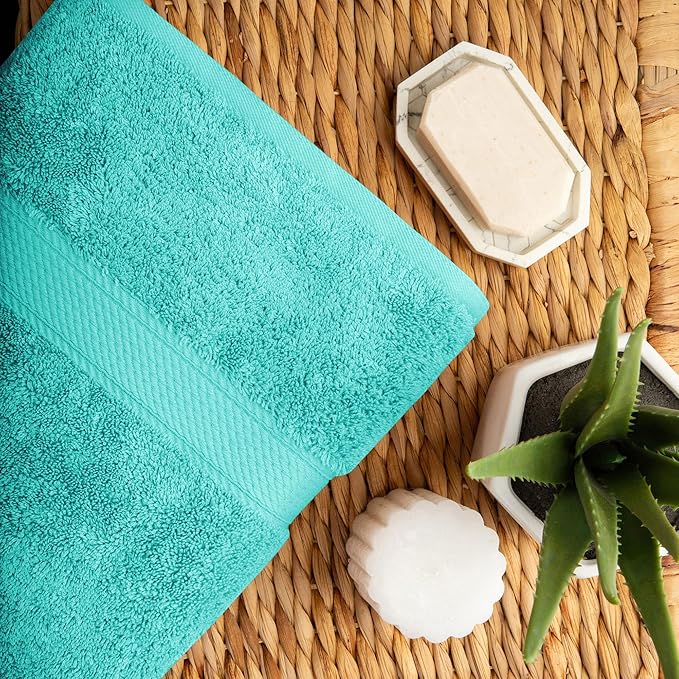 SUPERIOR Egyptian Cotton Pile 10 Piece Towel Set, Includes 2 Bath, 4 Hand