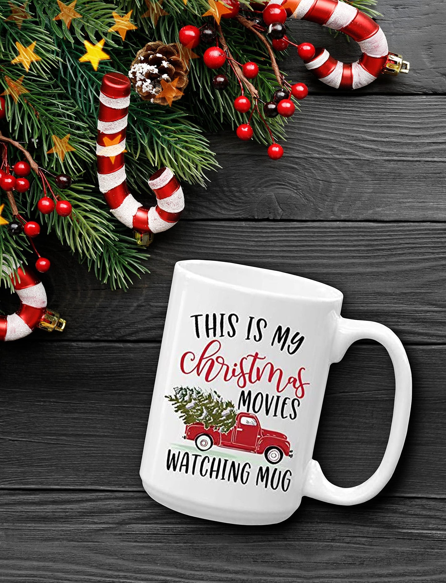 BLUE RIBBON Christmas Gifts Coffee Mug,This is My Christmas Movies Watching Mug, Funny Coffee Mug from Daughter, Wife and Son – Mug in Decorative Christmas Gift Box (15 oz)