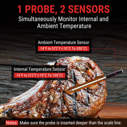 ThermoPro TempSpike 500 ft Wireless Meat Thermometer Digital, Bluetooth Meat Thermometer Wrieless for Beef Lamb Chicken Turkey, Smoker Acccessories for Rotisserie Sous Vide BBQ Oven Air Fryer