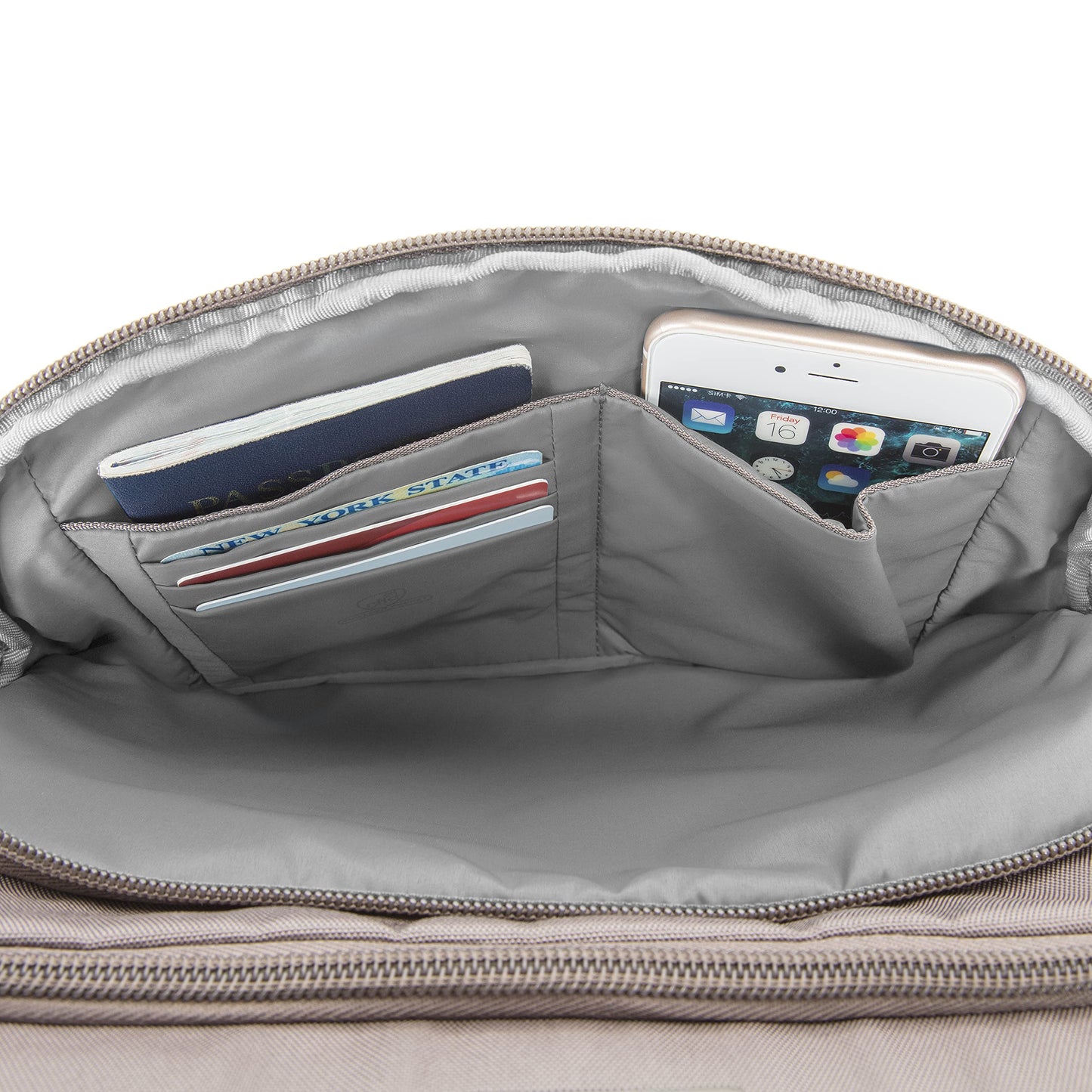 Travelon Anti-theft Classic N/S Crossbody Cross Body Bag, Brown, One Size, Travelon Anti-theft Classic N/S Crossbody