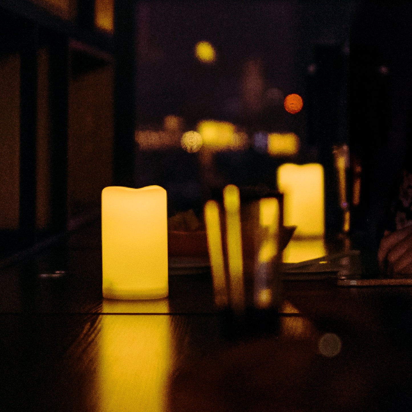Waterproof Outdoor Flameless LED Candles - with Remote and Timer Realistic Flickering Battery Operated Electric Plastic Resin Pillar Candles for Christmas Decoration 2-Pack 3”x5”