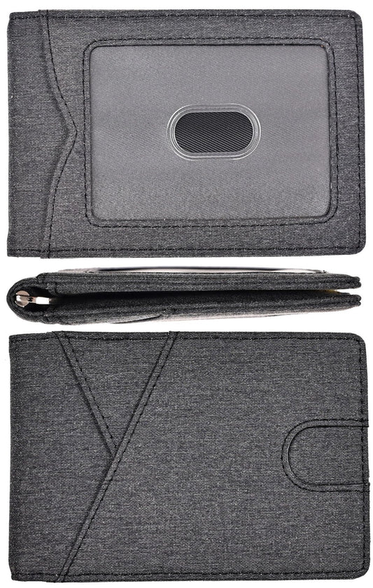 kinzd Slim Wallet with Money Clip RFID Blocking Minimalist Bifold Wallet for Men Genuine Leather Front Pocket Card Holder