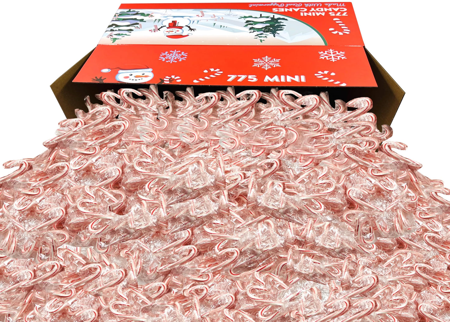 Mini Candy Canes Red & White Made WITH REAL PEPPERMINT - BULK PACK 775 Bulk Mini CANDY CANES - Holiday Candy for Christmas, Santa Parade, ThanksGiving, !!! (775)