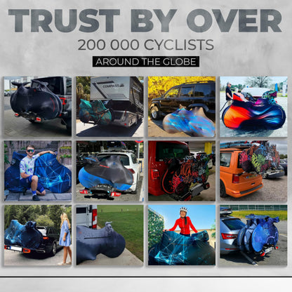 VELOSOCK Bicycle Cover for Car Racks Motion Wave - Full Bike Protection, Travel-Friendly, Water-Resistant, and Durable - for ROAD bikes