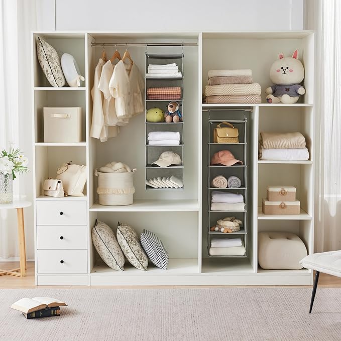 MAX Houser 6 Tier Shelf Hanging Closet Organizer, Closet Hanging Shelf