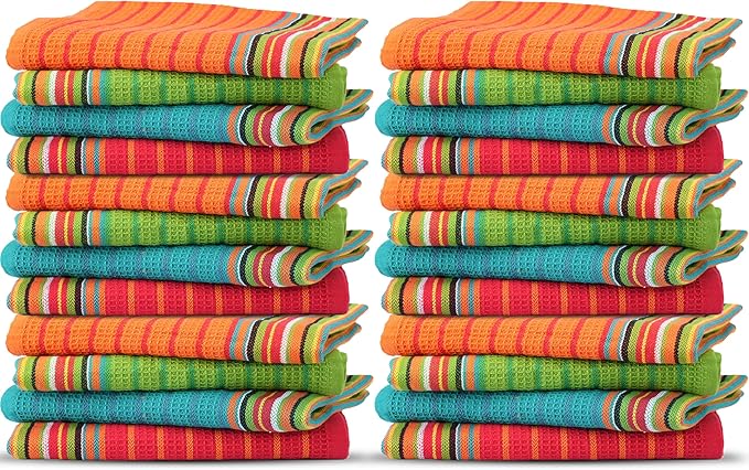 THREAD SPREAD Kitchen Dish Towels, 100% Cotton Salsa Towels, Highly Absorbent