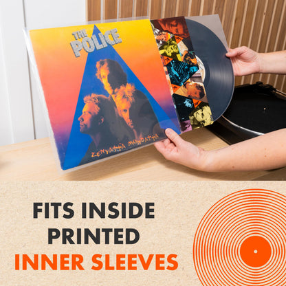 50x 12 Inch Anti Static Inner Vinyl Record Sleeves | Dynamic Rounded Bottom Plastic LP Sleeve | Replace Cardboard PVC & Paper Sleeves | Premium Quality 50 Micron HDPE - Won't Bunch Or Collapse