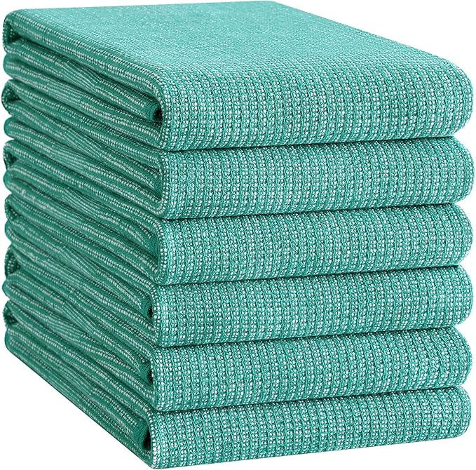 Homaxy Premium Kitchen Towels, Large Cotton Kitchen Hand Towels, Flat and Terry