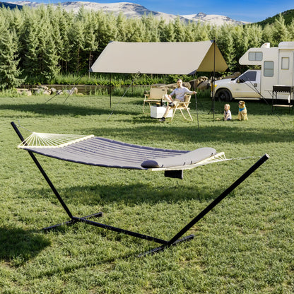 GarveeLife Instant-Setup 2-Person Hammock with Reinforced Steel Frame – Portable Outdoor Lounger for Garden, Camping & Beach (450 LB Capacity + Quick-Fold Carry Bag),Gray depressions
