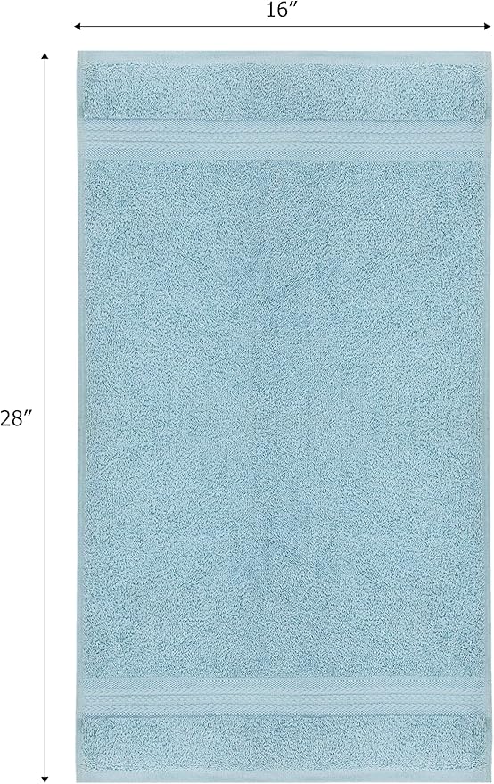 Cotton Craft - 6 Pack - Ultra Soft Extra Large Hand Towels 16x28 Light Blue -