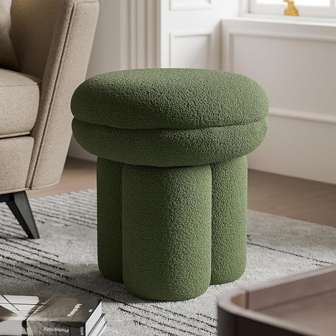 Furniture of America Rami Modern 18-inch Mushroom-Shape Upholstered Ottoman