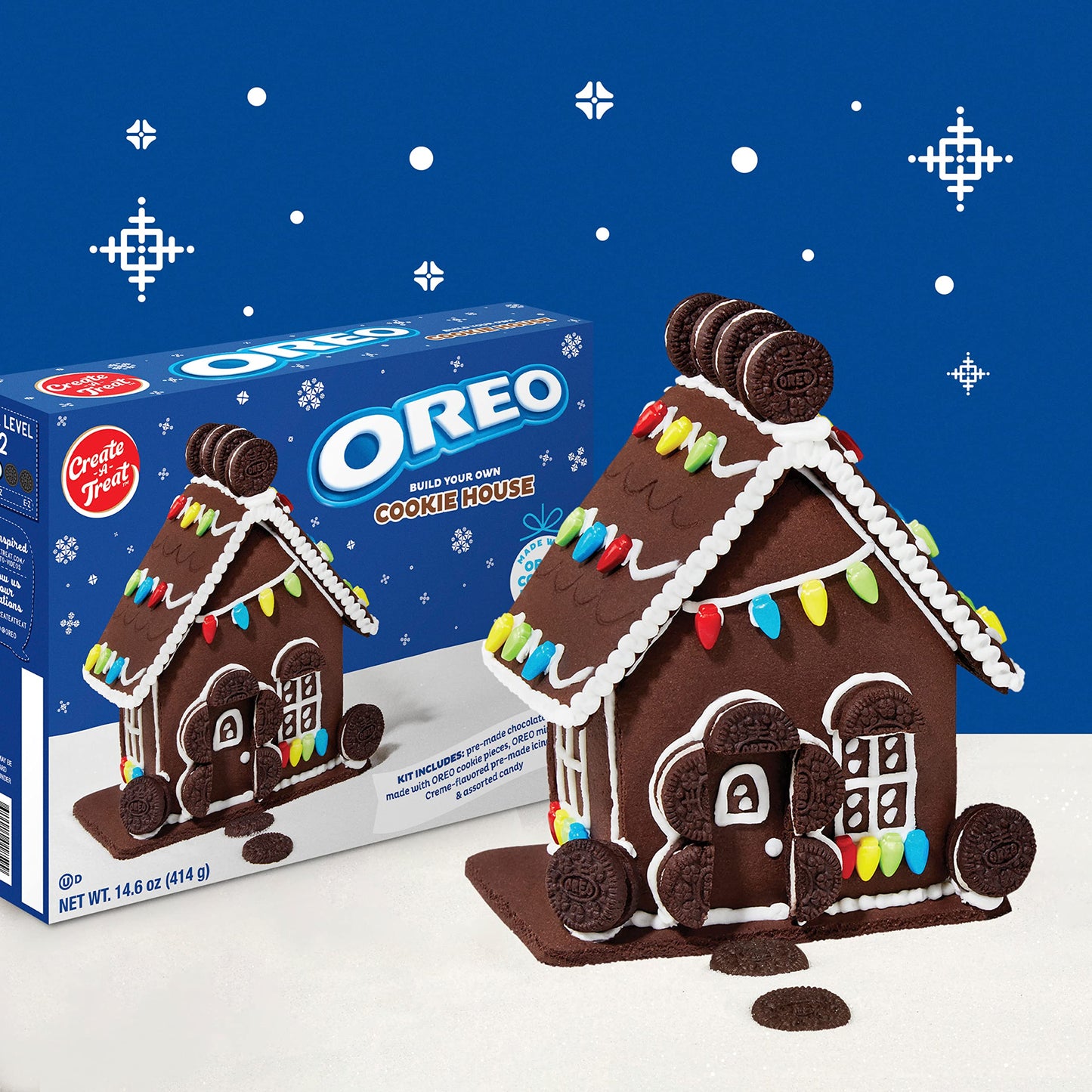 Create-A-Treat OREO and SOUR PATCH KIDS Holiday Cookie House Decorating Kits, 2 Pack Holiday Cookie Decorating Variety