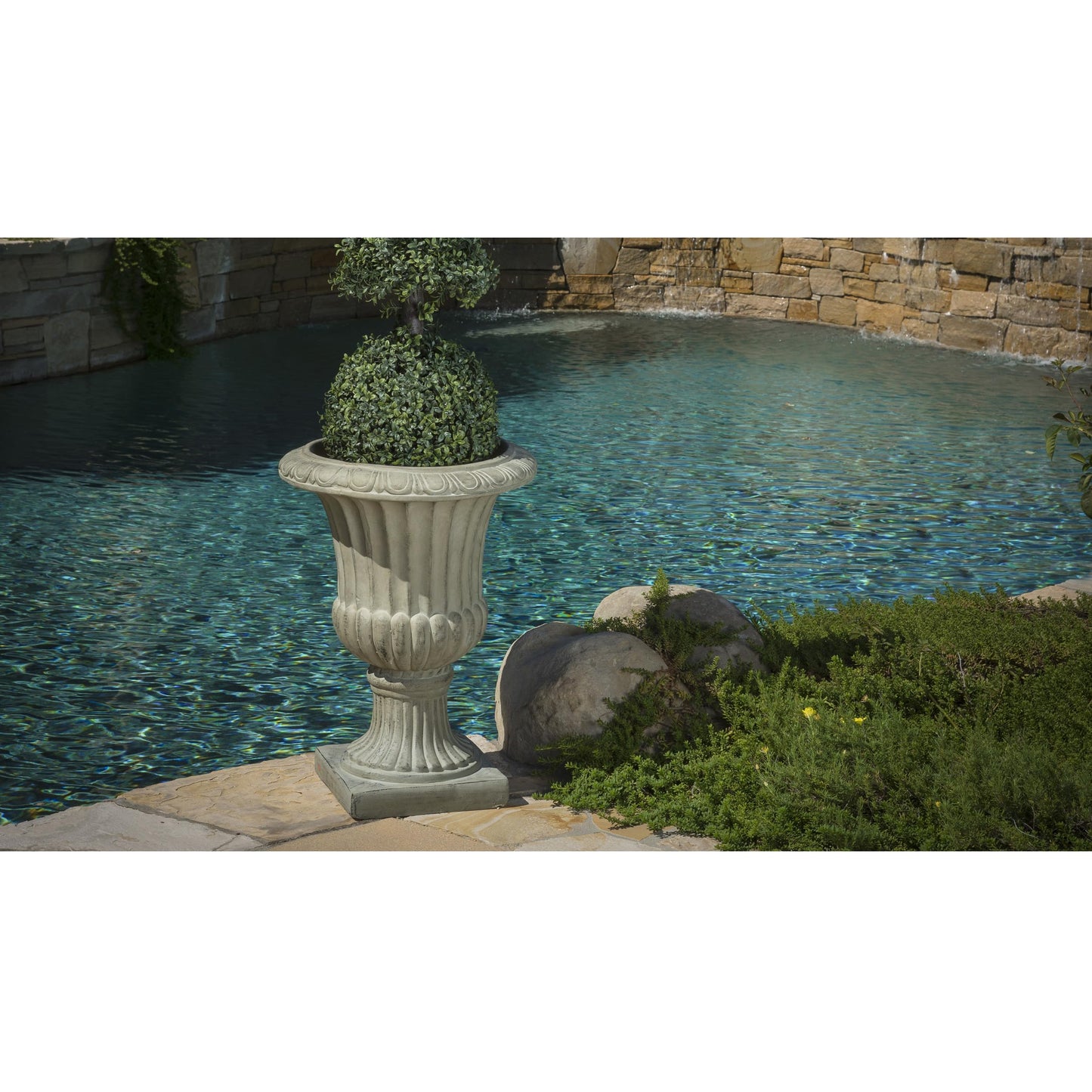Rpuzonier 26" Large Urn Planters for Outdoor Plants, Outdoor Garden Planter Urns Flower Pots, Versatile Garden or Home Decor, No Assembly Required (Antique Green)