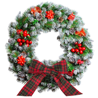 Christmas Wired Edge Plaid Ribbon 2.5 Inches Black and White Buffalo Wrapping Ribbon Gingham Ribbon for Christmas Tree Wreath Gift Wrapping, Crafts, and Decorations(Red with Green and Gold Line Plaid)