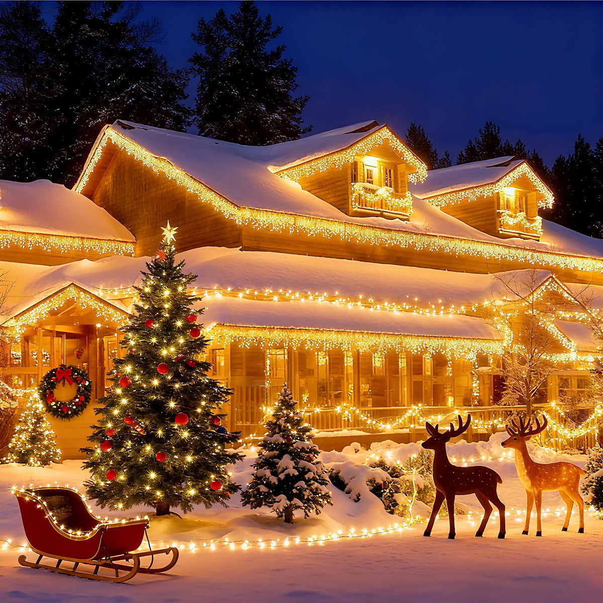 32.8ft 400 LED Icicle String Lights, 8 Modes Waterproof Icicle Christmas Lights Outdoor with Memory Function, Curtain Fairy Lights Hanging Decor for Home, Party, Christmas & Halloween (Warm White)