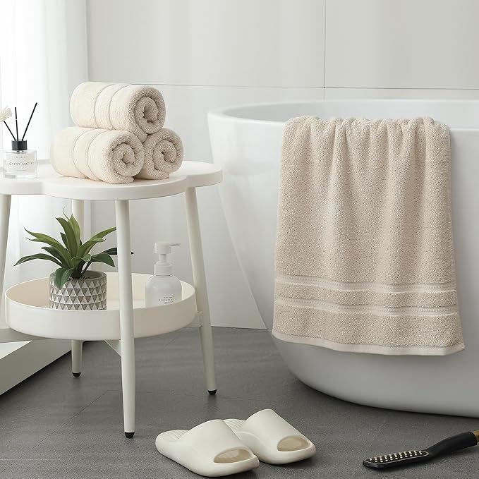 Simple&Opulence 4 Pcs Premium Hand Towels 16"x28", 600 GSM 100% Ring Spun Cotton
