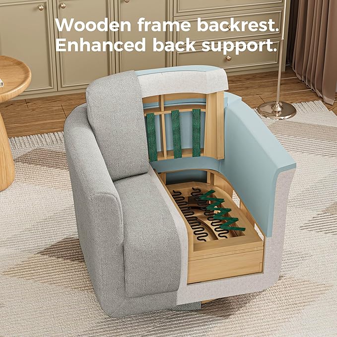 Swivel Accent Chair, 360° Barrel Swivel Lounge Seat