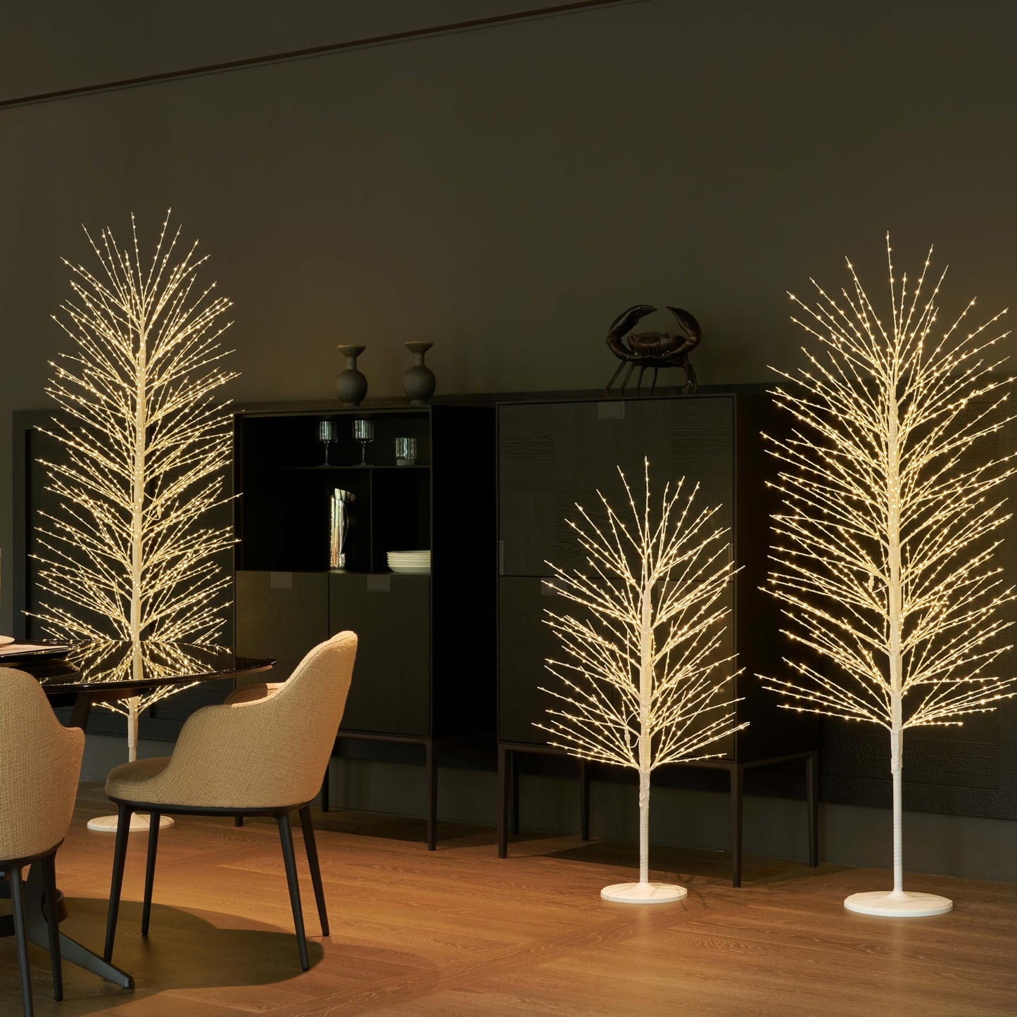 Hairui Lighted White Tree with Timer and Dimmer 1280L Warm White Fairy Lights 6FT, Twig Tree with Lights for Indoor Outdoor Home Christmas Winter Holidays Party Decoration