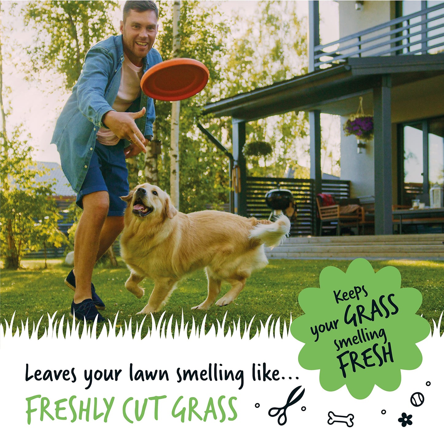 BUGALUGS Artificial Grass Cleaner - Dog Safe, Pet Disinfectant & Lawn Deodoriser - Puppy Urine Cleaner & Odour Eliminator - 1L Super Concentrate - Made in UK Cruelty Free (Fresh Cut Grass 1L)
