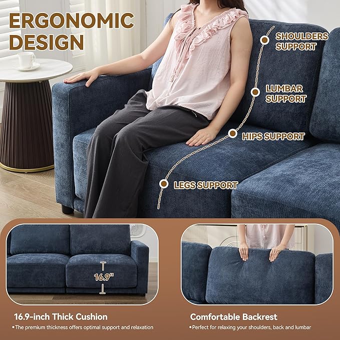 44.2" Chenille Oversized Chair