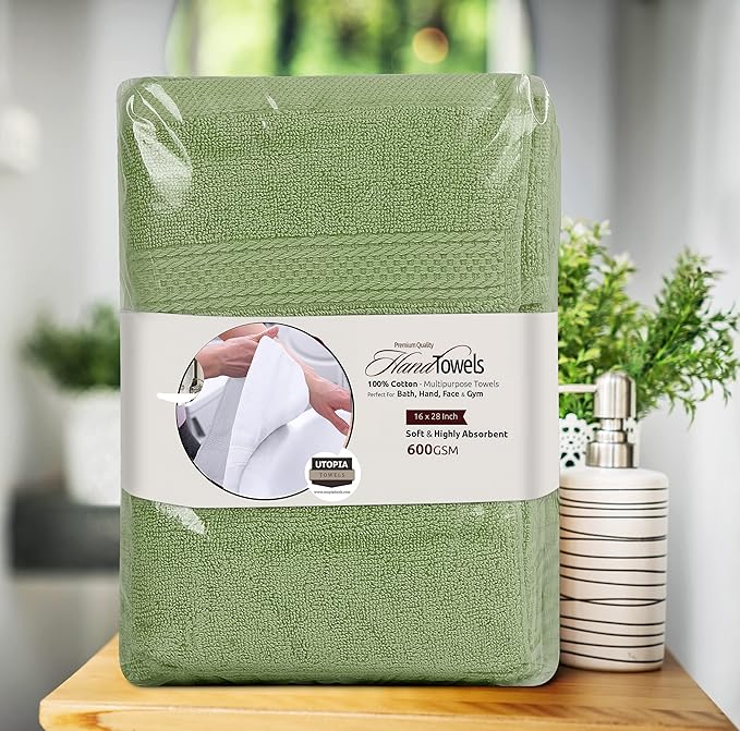 Utopia Towels 6 Pack Premium Hand Towels Set, 16 by 28 inches, 100% Ring Spun