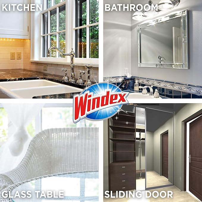 Windex Wipes Glass Cleaning, Pre-Moistened Glass and Surface Wipes to Clean
