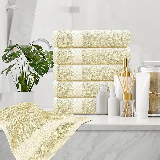 White Classic Luxury Beige Hand Towels